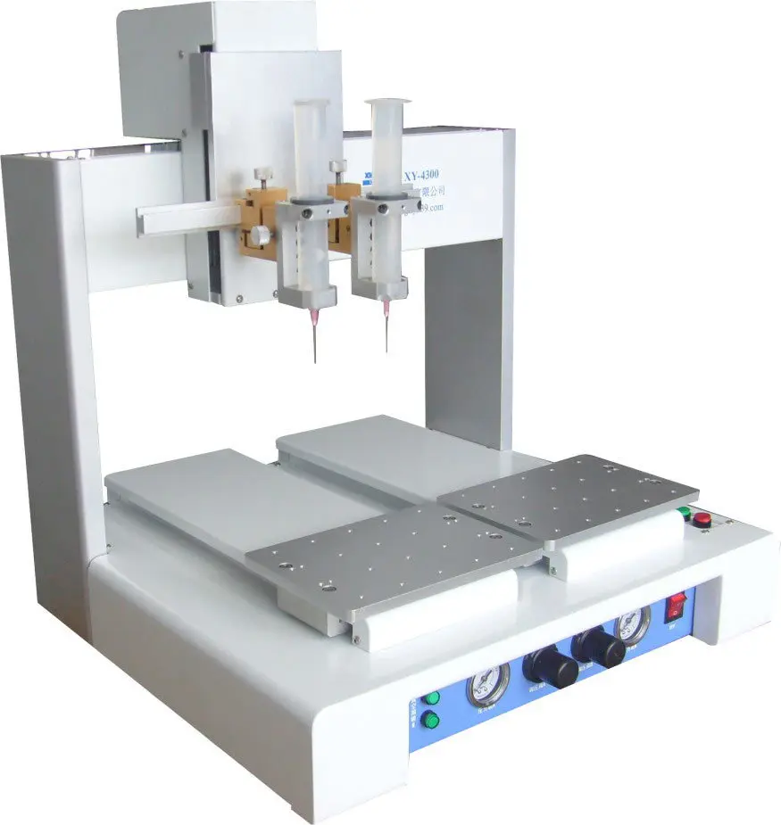Xinhua Intelligent Automatic Four-Axis Dual Platform Ab Glue Dispensing Machine Small Desktop Hot Melt Glue Dispensing 220v