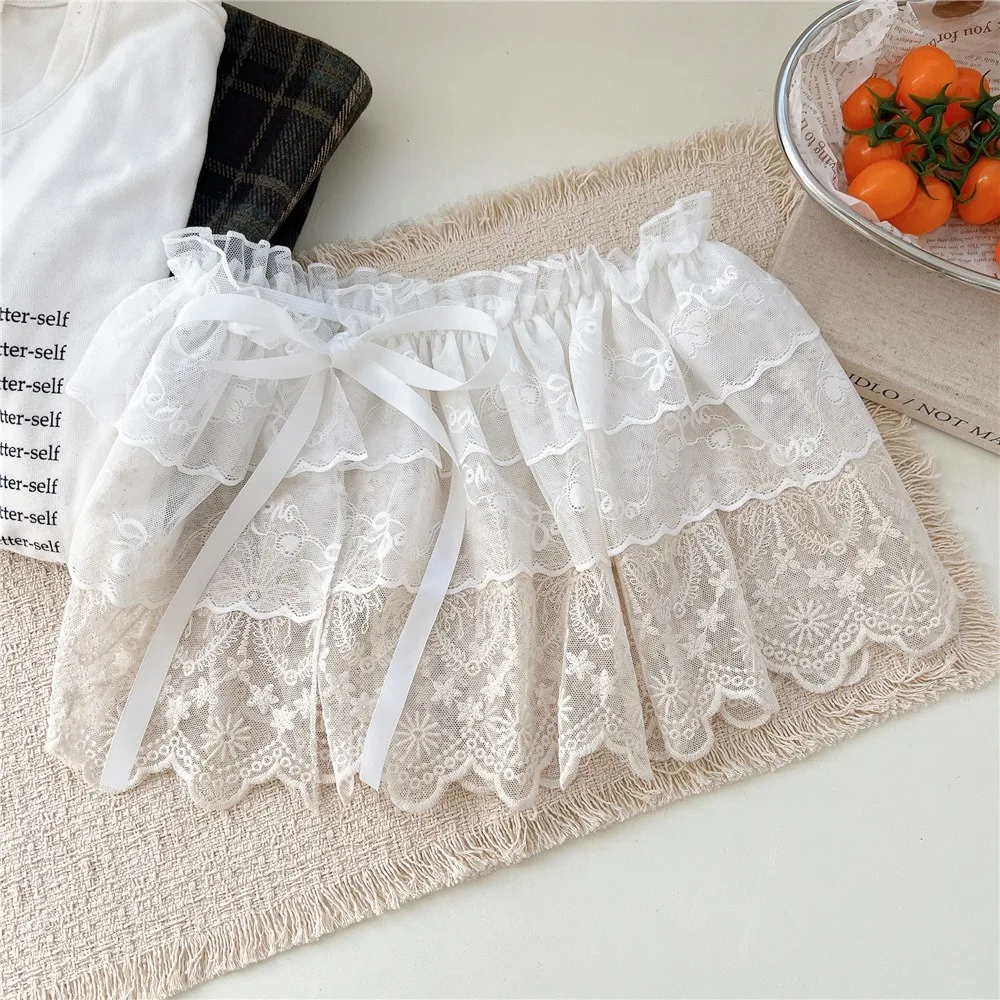 Elegant Balletcore White Lace Fart Curtain Ballet Style Korean Style Mini Lace Skirts Stacked Y2k Ruffle Short Skirts Women
Elegant Balletcore White Lace Fart Curtain Ballet Style Korean Style Mini Lace Skirts Stacked Y2k Ruffle Short Skirts Women