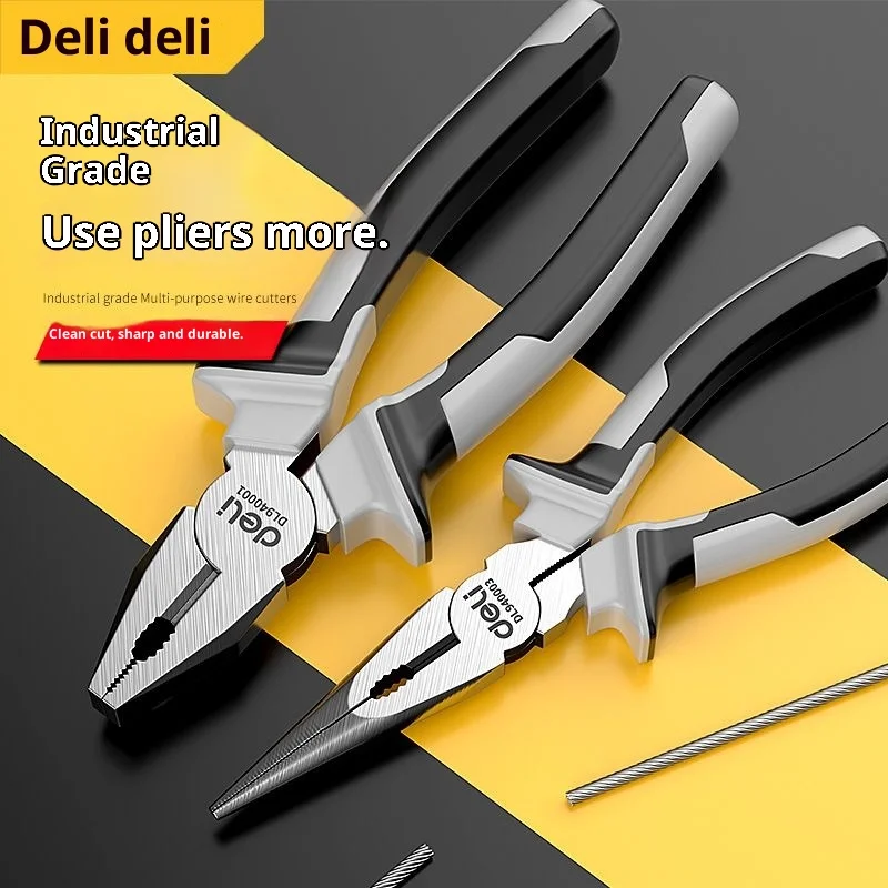Deli vice steel wire pliers industrial grade flat-mouth pliers multi-function labor-saving clamping shearing electrician Pliers
Deli vice steel wire pliers industrial grade flat-mouth pliers multi-function labor-saving clamping shearing electrician Pliers