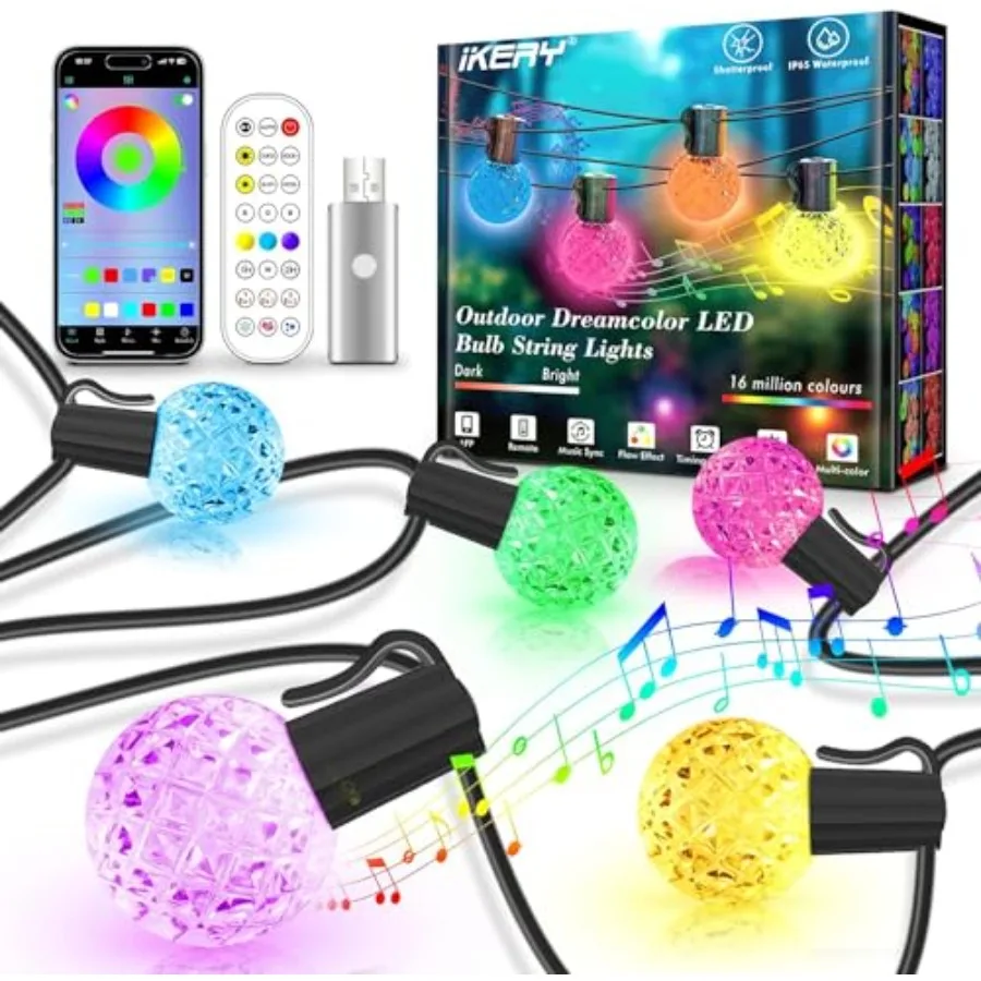 00Ft Outdoor String Lights USB 5V RGB Globe Led Patio Lights with50 Shatterproof BulbsWaterproof Hanging Lights for Room Café B
00Ft Outdoor String Lights USB 5V RGB Globe Led Patio Lights with50 Shatterproof BulbsWaterproof Hanging Lights for Room Café B