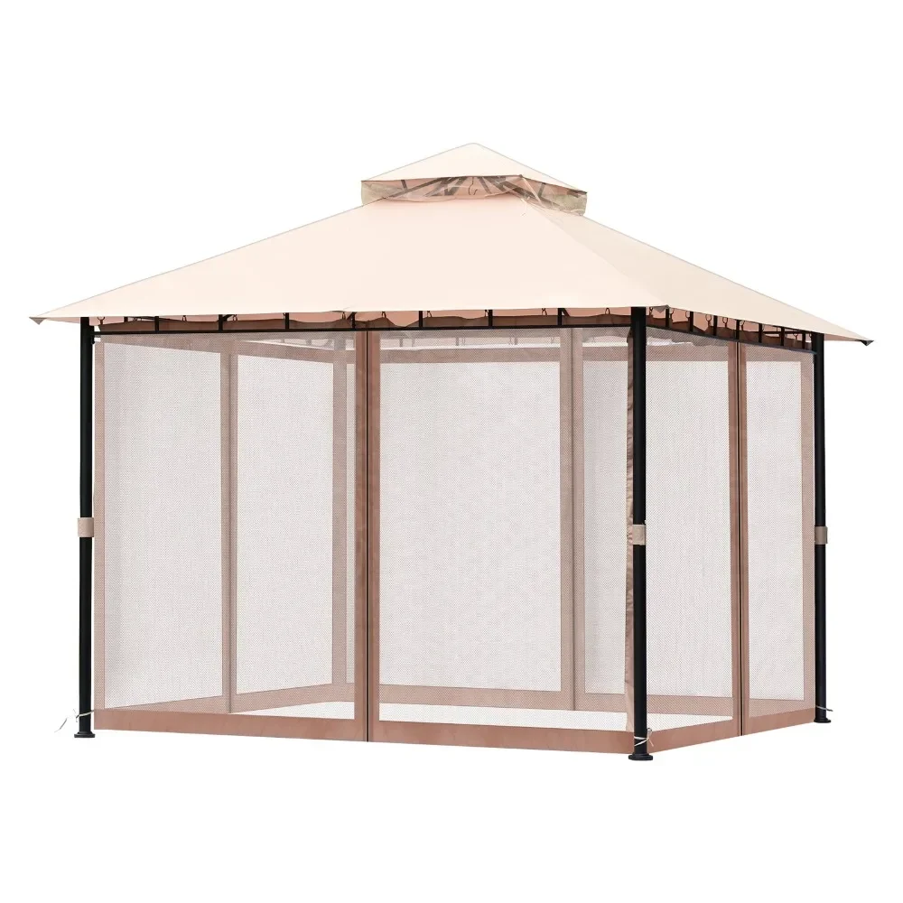Outdoor Pavilion for 6-8 Individuals, 10 x 10 FT Garden Canopy, Includes Insect Mesh, Sturdy Metal Structure, and PU Coated
Outdoor Pavilion for 6-8 Individuals, 10 x 10 FT Garden Canopy, Includes Insect Mesh, Sturdy Metal Structure, and PU Coated