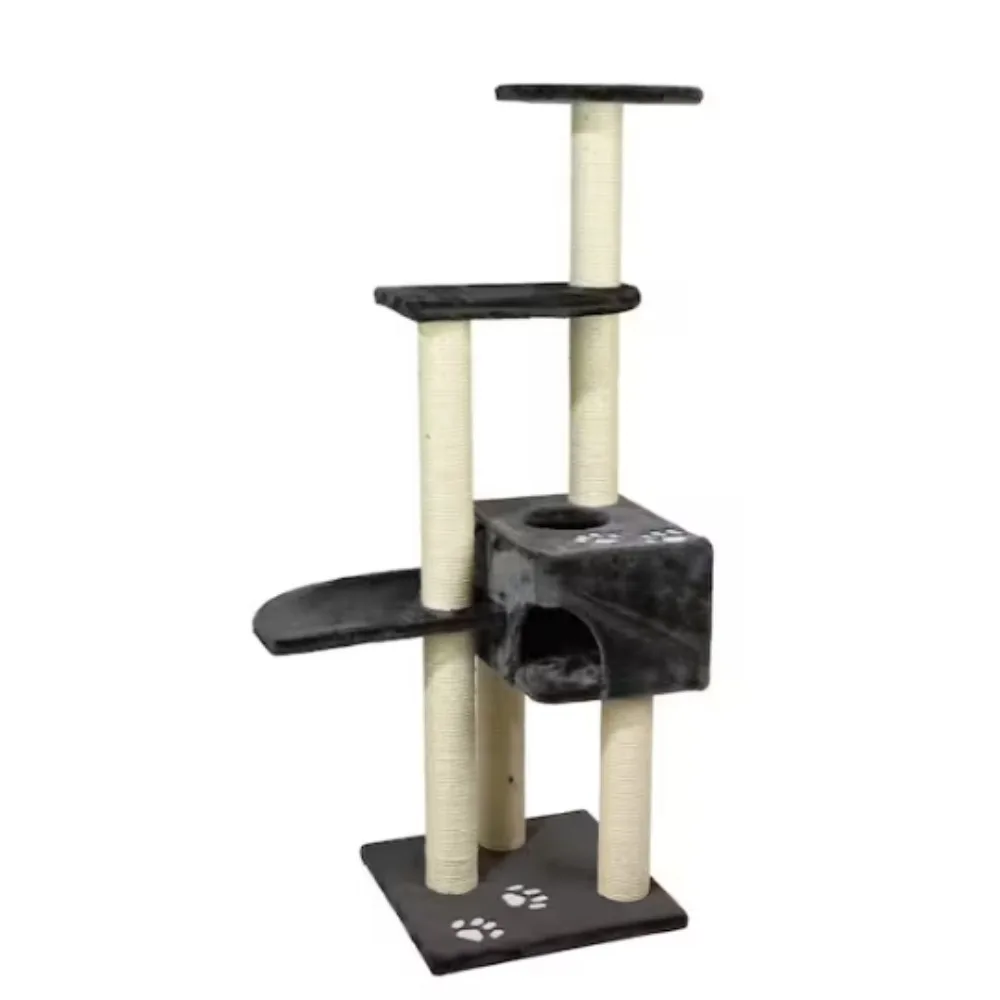 Gray Alicante Cat Tree, Tall Scratching Posts, 3 Elevated Platforms, Dangling Cat Toy, Cat Playground, Platinum Gray
Gray Alicante Cat Tree, Tall Scratching Posts, 3 Elevated Platforms, Dangling Cat Toy, Cat Playground, Platinum Gray