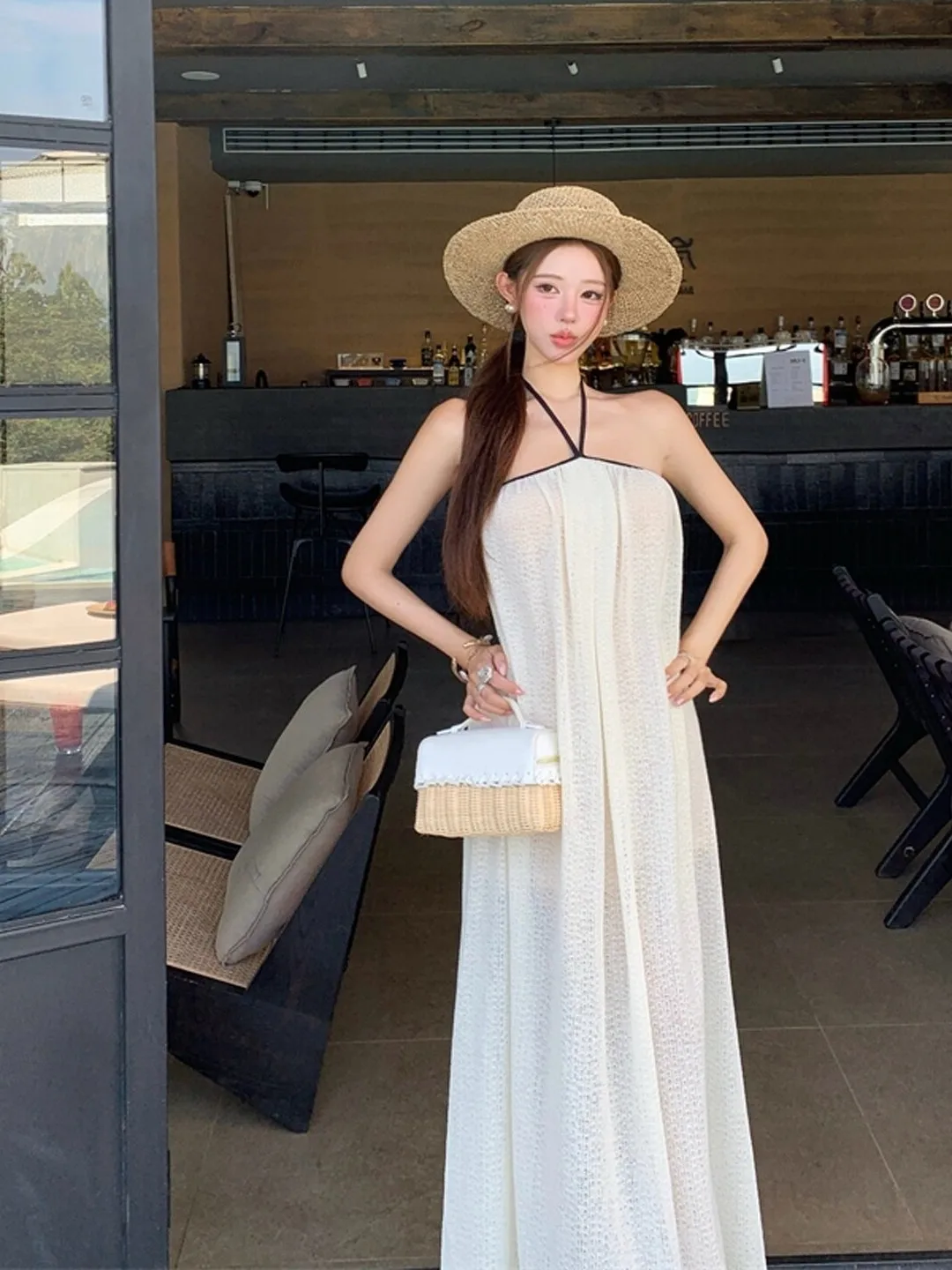 Travel Style Hanging Neck Strap Dress Beautiful Holiday Fashion Unique Long Skirt Cotton Soft Color Casual Summer Dress
Travel Style Hanging Neck Strap Dress Beautiful Holiday Fashion Unique Long Skirt Cotton Soft Color Casual Summer Dress