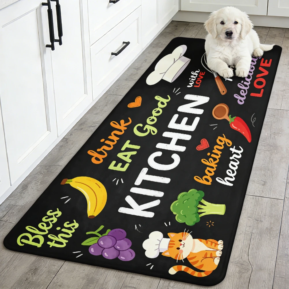 Cartoon Cat Chef & Kitchen Quote Print Long Floor Mat, Non Slip Washable Rug for Kitchen, Cooking Area, Sink Anti-Slip Decor Mat
Cartoon Cat Chef & Kitchen Quote Print Long Floor Mat, Non Slip Washable Rug for Kitchen, Cooking Area, Sink Anti-Slip Decor Mat