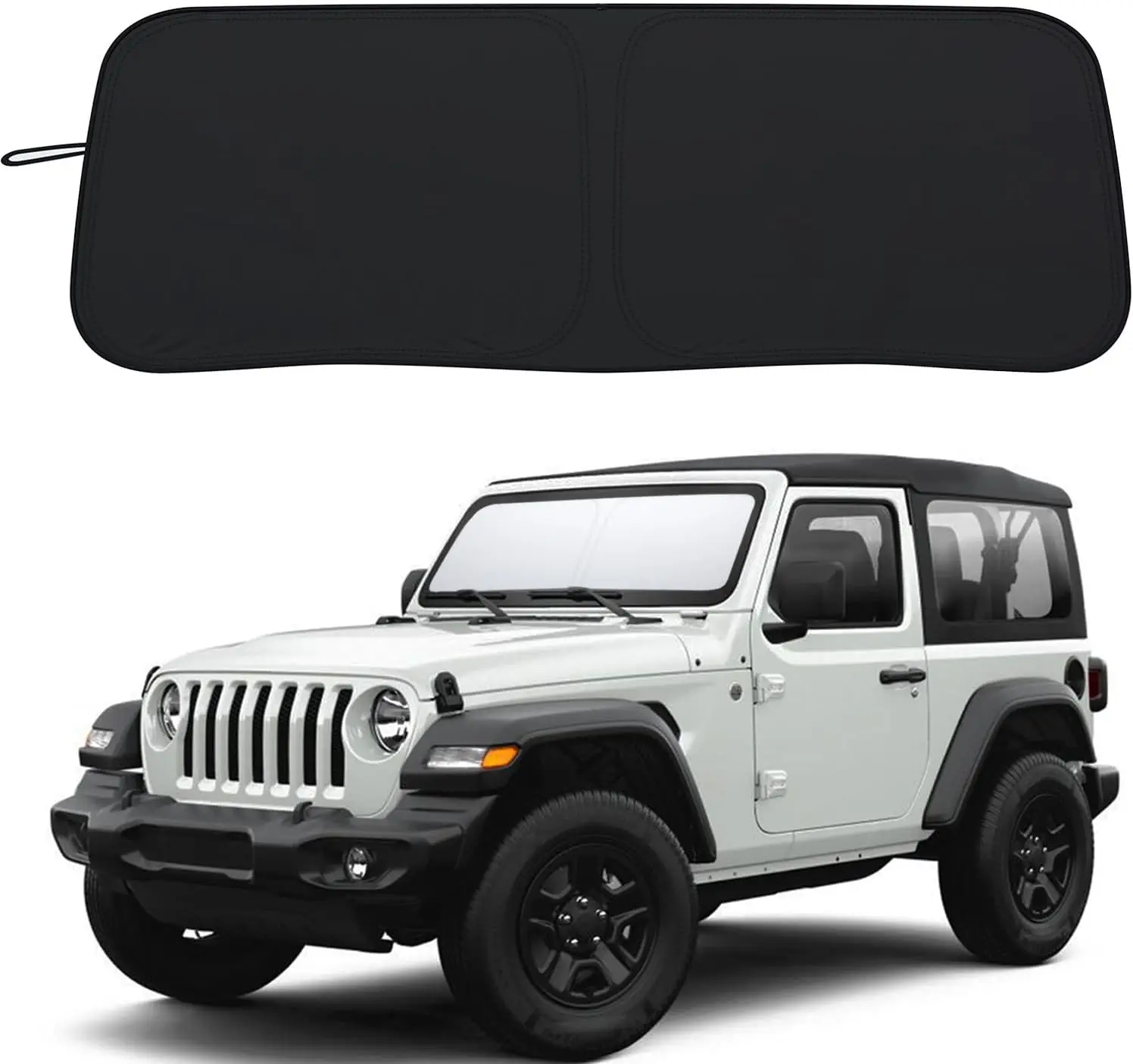 Custom Fit Windshield Sun Shade for Jeep Wrangler JL JLU 2018-2026 & Gladiator 2020-2026, 310T Reflective Material, Foldable with Storage Pouch
Custom Fit Windshield Sun Shade for Jeep Wrangler JL JLU 2018-2026 & Gladiator 2020-2026, 310T Reflective Material, Foldable with Storage Pouch