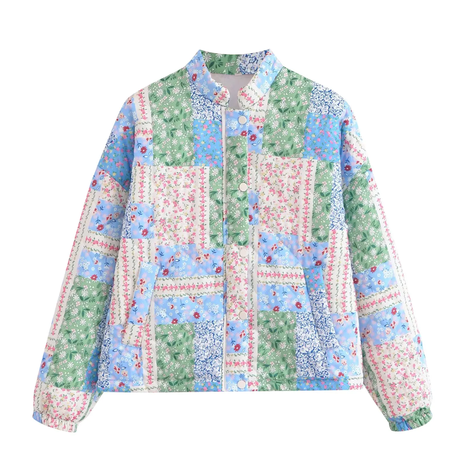 Women'S Cropped Floral Quilted Jacket Cotton Cardigan Printed Lightweight Female Loose Open Front Padded Jacket Outdoor Coat
Women'S Cropped Floral Quilted Jacket Cotton Cardigan Printed Lightweight Female Loose Open Front Padded Jacket Outdoor Coat