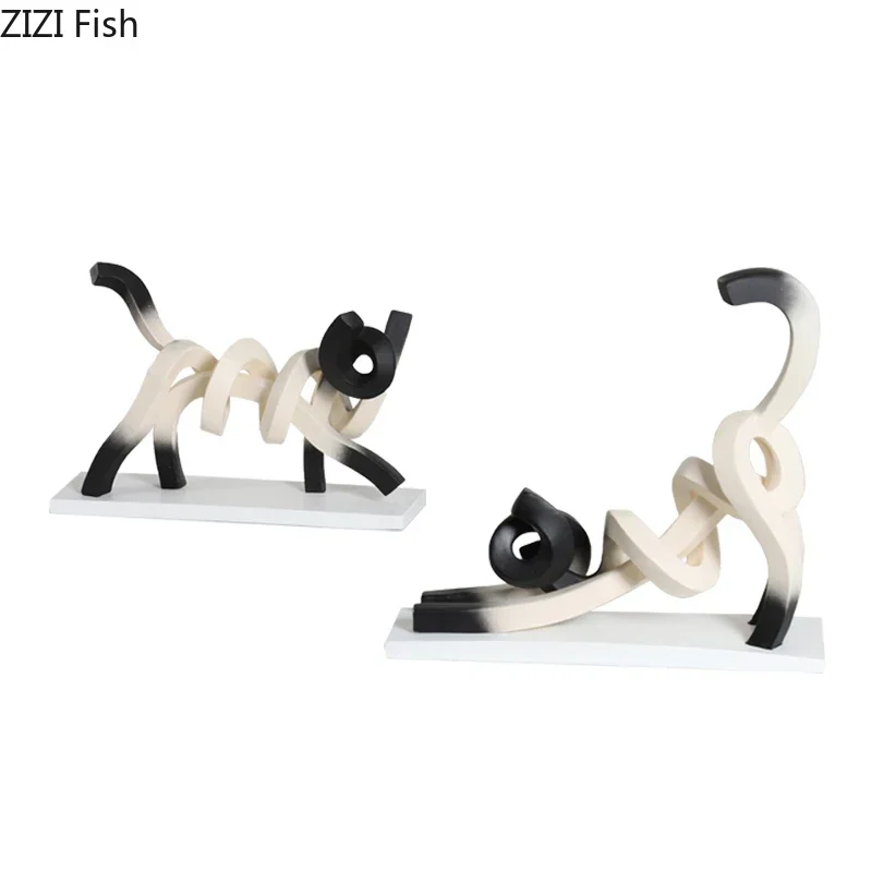 Creative Twisted Line Cat Sculpture Ornaments Desk Decoration Modern Crafts Abstract Cat Resin Statue Room Aesthetics Decor
Creative Twisted Line Cat Sculpture Ornaments Desk Decoration Modern Crafts Abstract Cat Resin Statue Room Aesthetics Decor