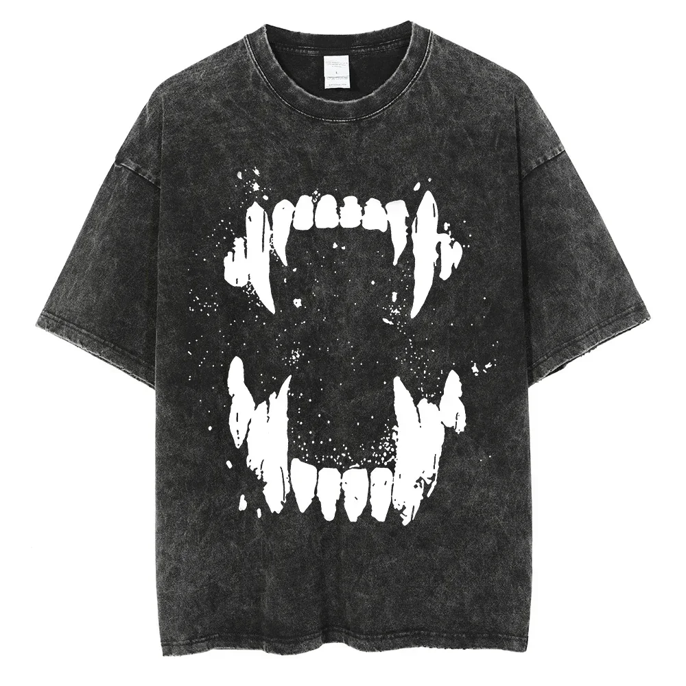 Vintage Washed T Shirt Men Women Streetwear Huge Tusks Printed Tshirt Cotton Harajuku Unisex Tops High Quality Oversize T-shirt
Vintage Washed T Shirt Men Women Streetwear Huge Tusks Printed Tshirt Cotton Harajuku Unisex Tops High Quality Oversize T-shirt