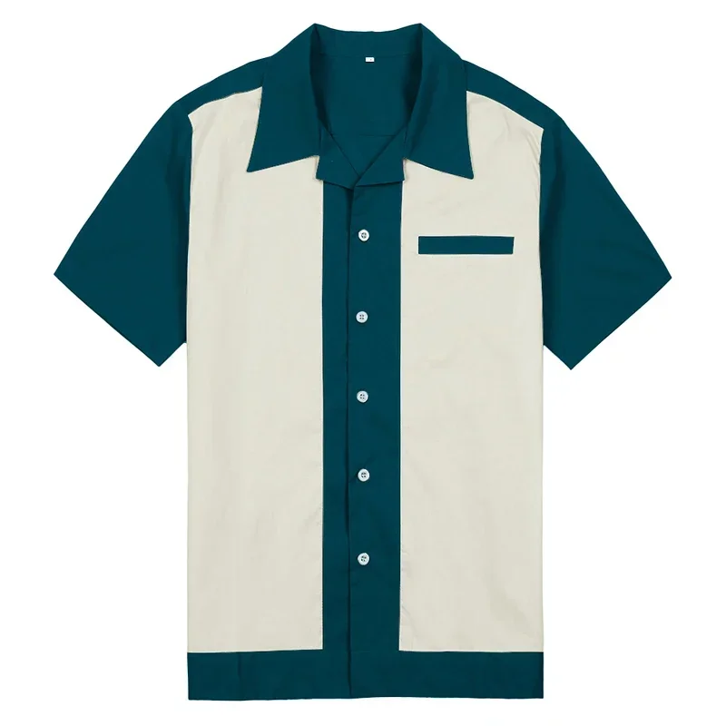 Color Block Short-Sleeve Shirt Lapel Collar Button Closure Side Pocket Casual Summer Top Trendy Spliced Style For Daily Wear
Color Block Short-Sleeve Shirt Lapel Collar Button Closure Side Pocket Casual Summer Top Trendy Spliced Style For Daily Wear