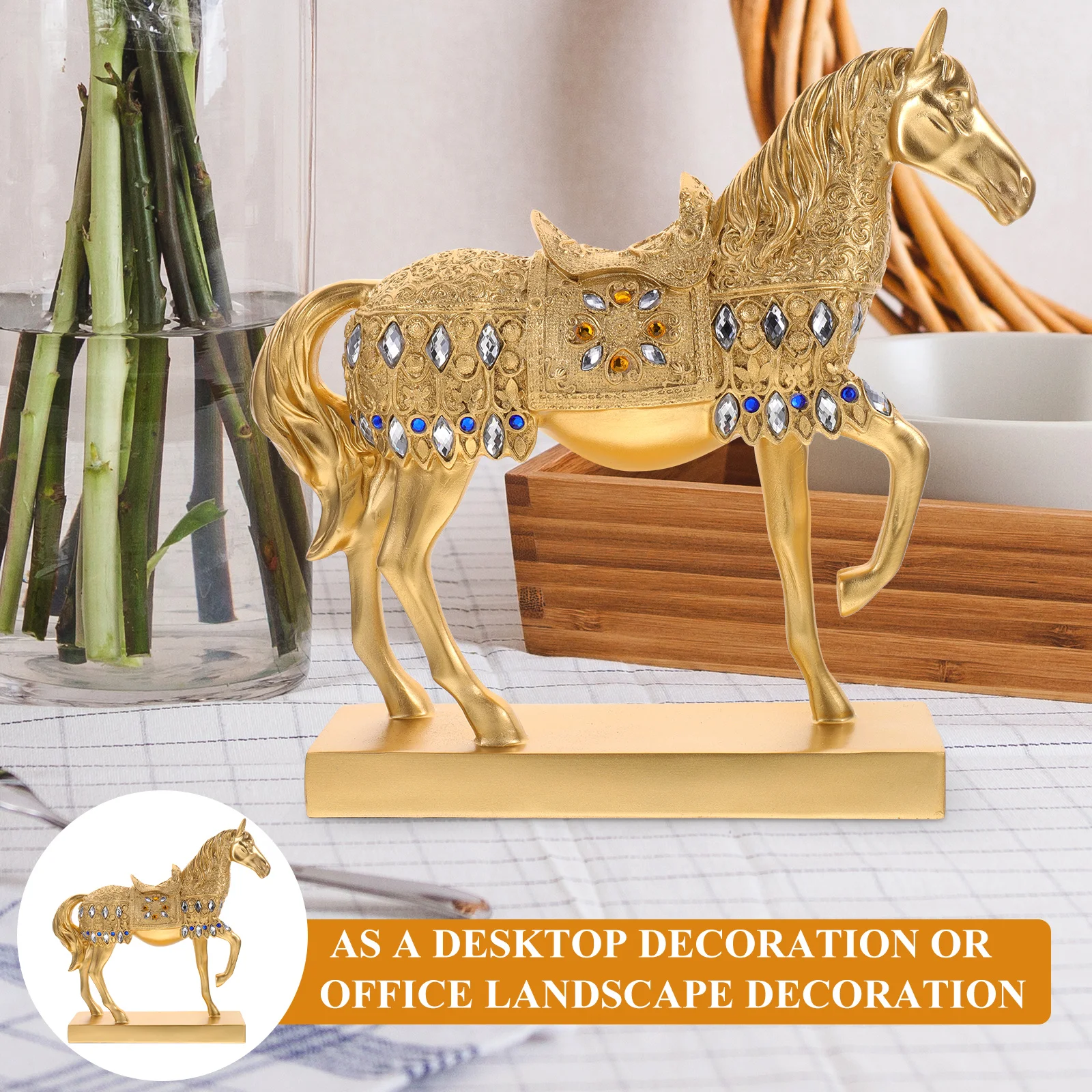 Standing Resin Horse Statue Gold Plated Elegant Desktop Decor Bedroom Office Living Room Unique Shelf Ornament
Standing Resin Horse Statue Gold Plated Elegant Desktop Decor Bedroom Office Living Room Unique Shelf Ornament