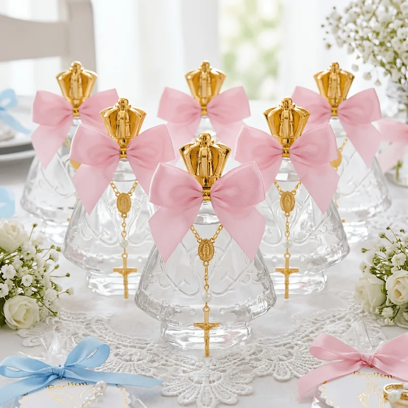 Gift for Her/Him 24pcs 12 Sets Holy Water Bottles Baptism Favors for Guest Holy Water Container with Cross Rosary Organza Bag Bow 1.69oz Glass Empty Container for Communion Christian Wedding
Gift for Her/Him 24pcs 12 Sets Holy Water Bottles Baptism Favors for Guest Holy Water Container with Cross Rosary Organza Bag Bow 1.69oz Glass Empty Container for Communion Christian Wedding
