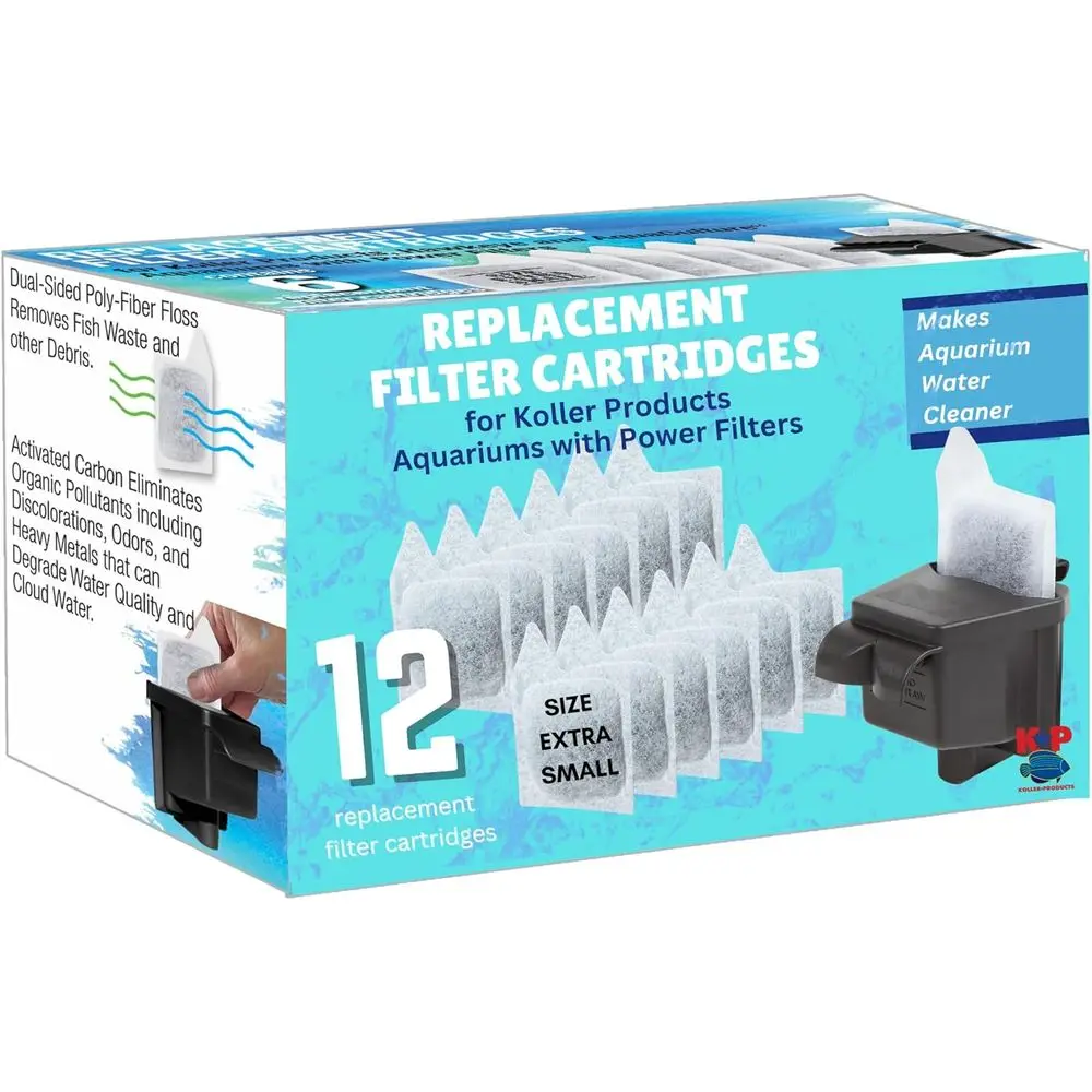 12-Pack Large Filter Cartridges for Fish Tanks and Aquariums
12-Pack Large Filter Cartridges for Fish Tanks and Aquariums