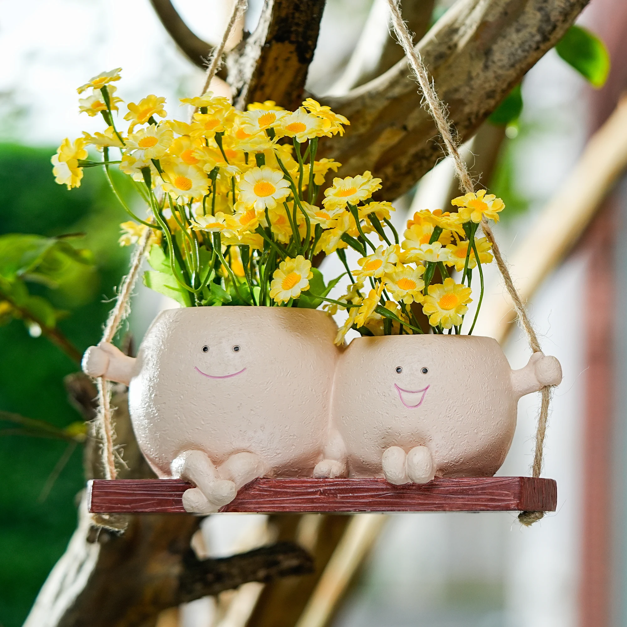 Swing double flowerpots, hanging resin flower stands, plant planting vases, home wall decoration hangers, garden gardening
Swing double flowerpots, hanging resin flower stands, plant planting vases, home wall decoration hangers, garden gardening