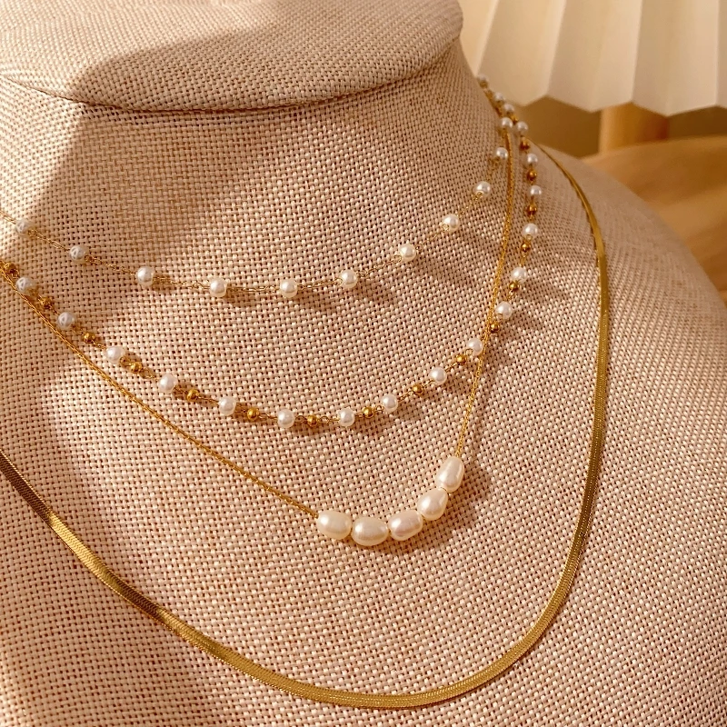 Hot Selling for Jewelry Making Snake Chain Mutilayer Necklace for Women Elegant Colorful Gold Plated Pearl Bead Choker Girls
Hot Selling for Jewelry Making Snake Chain Mutilayer Necklace for Women Elegant Colorful Gold Plated Pearl Bead Choker Girls