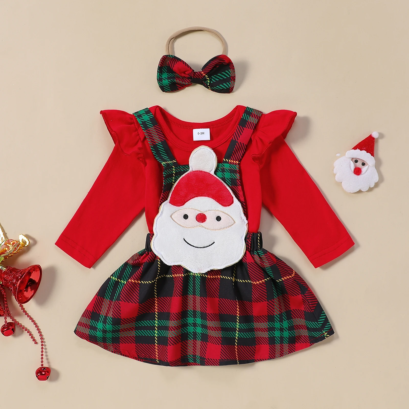 BeQeuewll Baby Christmas Clothes 3PCS Fall Winter Girls Outfit Long Sleeve Romper Plaid Santa Suspender Skirt Headband Kids Set
BeQeuewll Baby Christmas Clothes 3PCS Fall Winter Girls Outfit Long Sleeve Romper Plaid Santa Suspender Skirt Headband Kids Set
