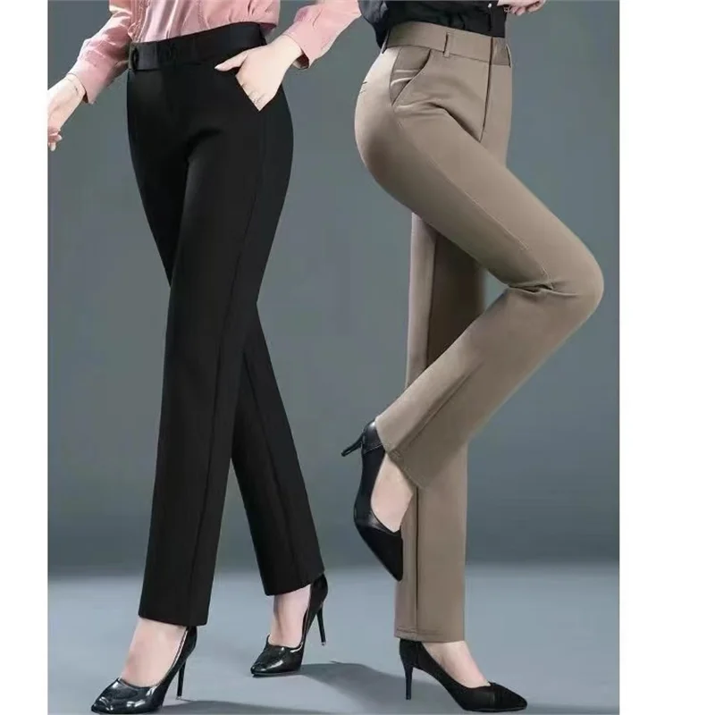 Spring Autumn Women's Elastic Drapey plus Size Tall Straight Leg Bla Mom's Suit Pants High Waist Long Commute Faion
Spring Autumn Women's Elastic Drapey plus Size Tall Straight Leg Bla Mom's Suit Pants High Waist Long Commute Faion