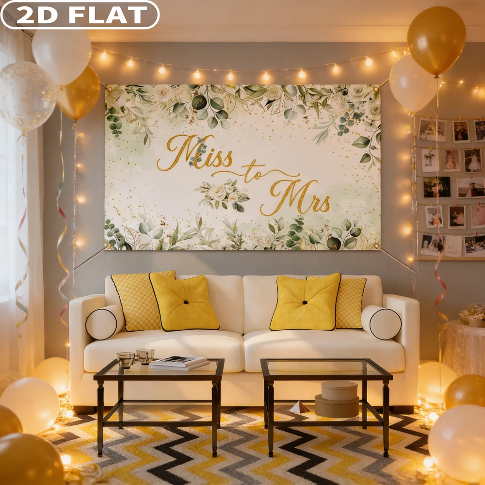 2D FLAT 1pc Miss To Mrs Studio Props Banner 110x180cm/43.31x70.87Inch Greenery Leave Gold Dots Bridal Shower Party Decor Banner
2D FLAT 1pc Miss To Mrs Studio Props Banner 110x180cm/43.31x70.87Inch Greenery Leave Gold Dots Bridal Shower Party Decor Banner