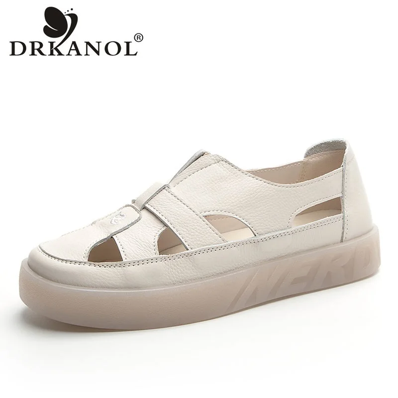 DRKANOL Women Hollow Out Breathable Summer Flat Shoes Genuine Cow Leather Slip On Loafers Concise Comfort Roman Sandals Size 41
DRKANOL Women Hollow Out Breathable Summer Flat Shoes Genuine Cow Leather Slip On Loafers Concise Comfort Roman Sandals Size 41
