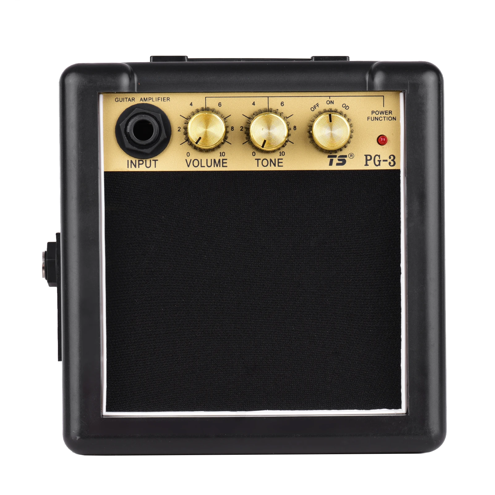Electric Guitar Amplifier PG-3 3W with Volume Tone Control, 3" 4ohm or 8ohm Speaker, Input Headphone Port, Black Golden Color,
Electric Guitar Amplifier PG-3 3W with Volume Tone Control, 3" 4ohm or 8ohm Speaker, Input Headphone Port, Black Golden Color,