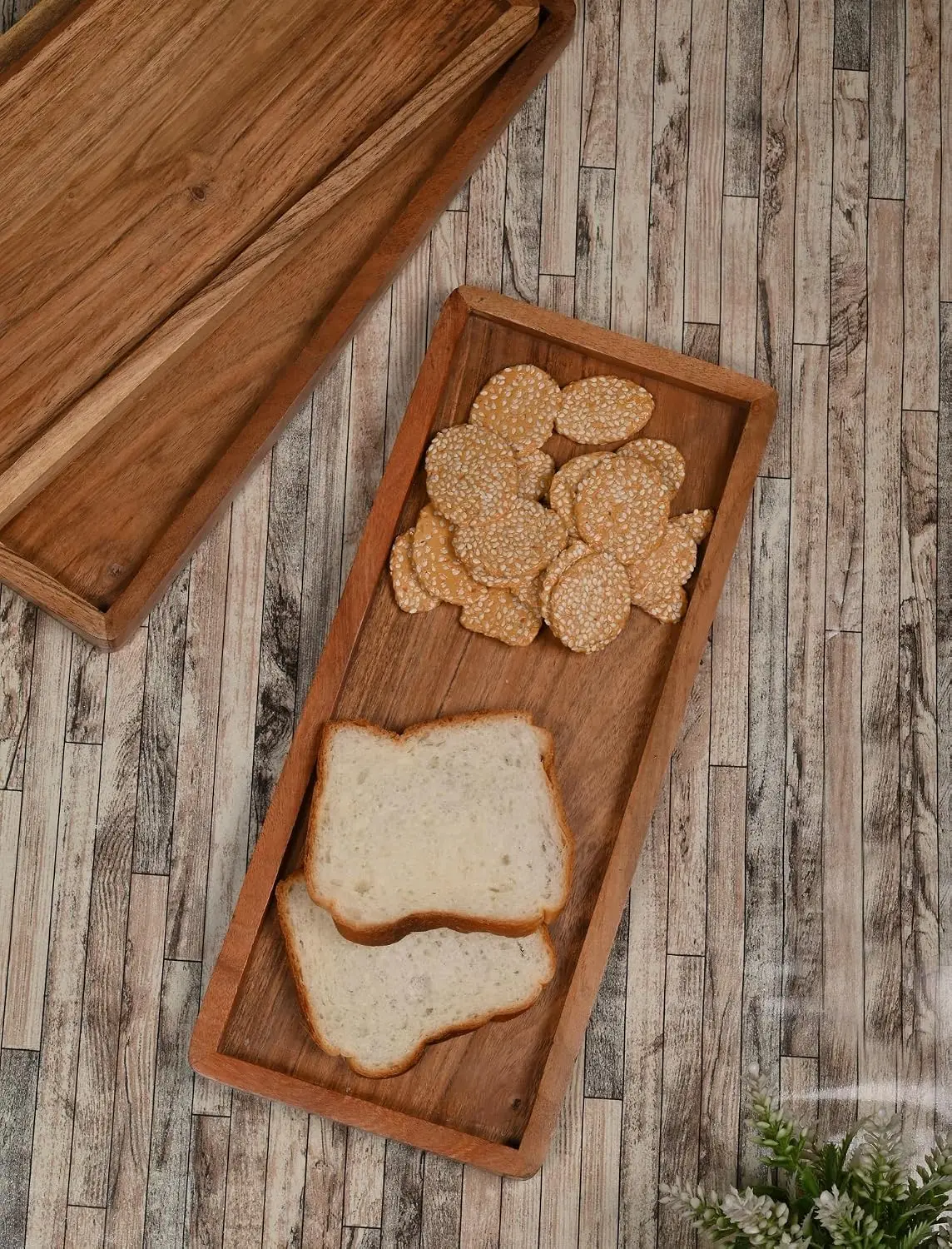 Homiva Store NIRMAN Acacia Wood Rectangular Wooden Platters for Home Decor, Food, Vegetables, Fruit, Charcuterie, Appetizer Serving Tray (13" x 5.5" x 0.75") (Set of 3)
Homiva Store NIRMAN Acacia Wood Rectangular Wooden Platters for Home Decor, Food, Vegetables, Fruit, Charcuterie, Appetizer Serving Tray (13" x 5.5" x 0.75") (Set of 3)