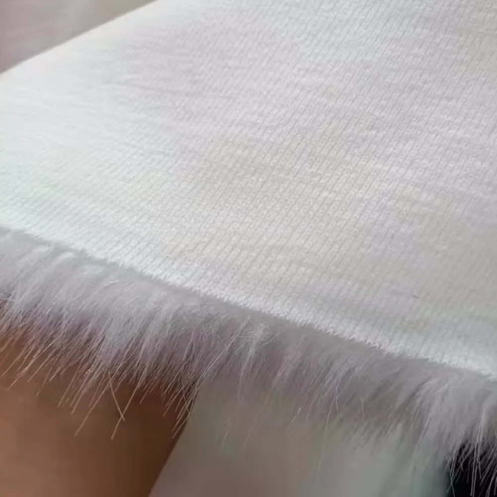 Черно-белая плюшевая ткань с имитацией норкового меха лисы для одежды, воротник, ковер, декоративная ткань, материал для шитья своими руками, ткань