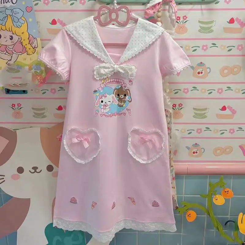 Kawaii Cute Core Short Dress Women Girls Embroidery Summer 2024 Lolita Dresses Sweet Mini Y2k Japanese Pink Cartoon Print Dress
Kawaii Cute Core Short Dress Women Girls Embroidery Summer 2024 Lolita Dresses Sweet Mini Y2k Japanese Pink Cartoon Print Dress