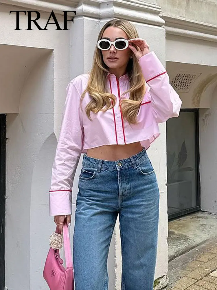 TRAF Spring Woman Fashion Causal Blouse New Solid Turn-Down Collar Long Sleeves Pocket Single Breasted Female Chic Short Shirts
TRAF Spring Woman Fashion Causal Blouse New Solid Turn-Down Collar Long Sleeves Pocket Single Breasted Female Chic Short Shirts