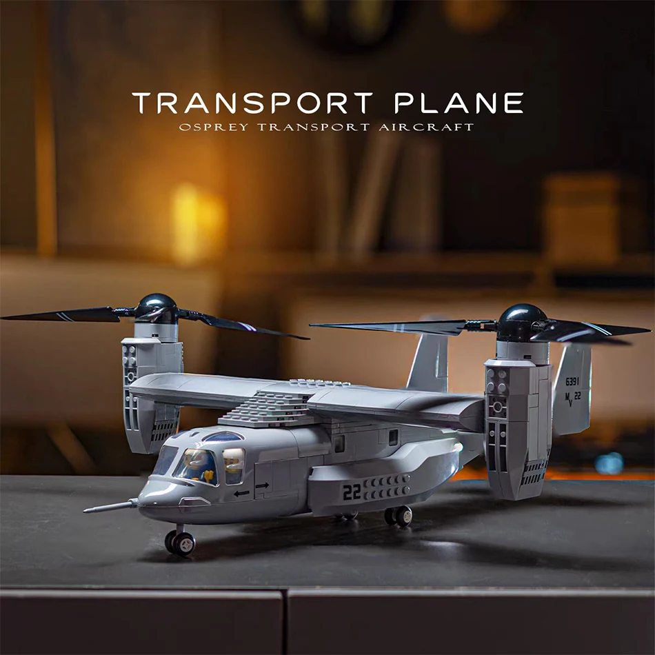 WW2 Technical V-22 Osprey Tiltrotor Transport Aircraft Building Blocks Military Fighter Helicopter Airplane Brick Toy Adult Gift
WW2 Technical V-22 Osprey Tiltrotor Transport Aircraft Building Blocks Military Fighter Helicopter Airplane Brick Toy Adult Gift