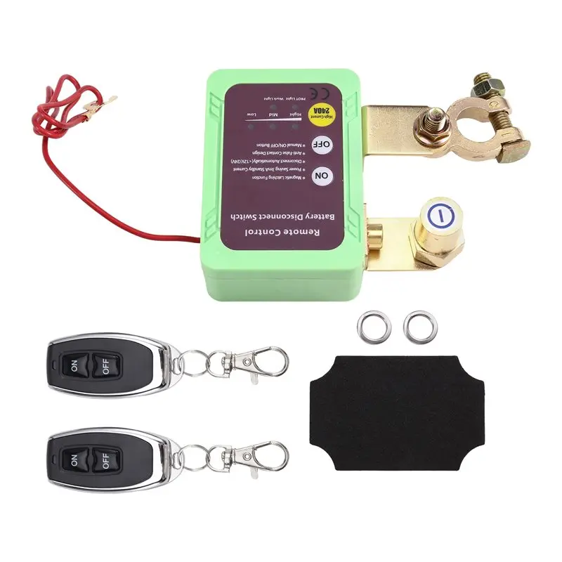 For Car Battery Power-Off Switch 12V/24V 240A Automatic Power-Off Remote Control Battery Disconnect Switch Green
For Car Battery Power-Off Switch 12V/24V 240A Automatic Power-Off Remote Control Battery Disconnect Switch Green