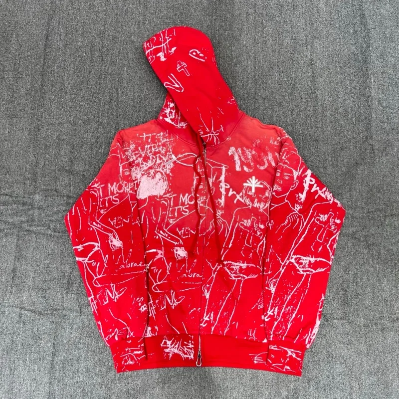 Vert Уличная толстовка с капюшоном и граффити, красная, из чистого хлопка, унисекс, свободная посадка, повседневная куртка на молнии
Vert Уличная толстовка с капюшоном и граффити, красная, из чистого хлопка, унисекс, свободная посадка, повседневная куртка на молнии