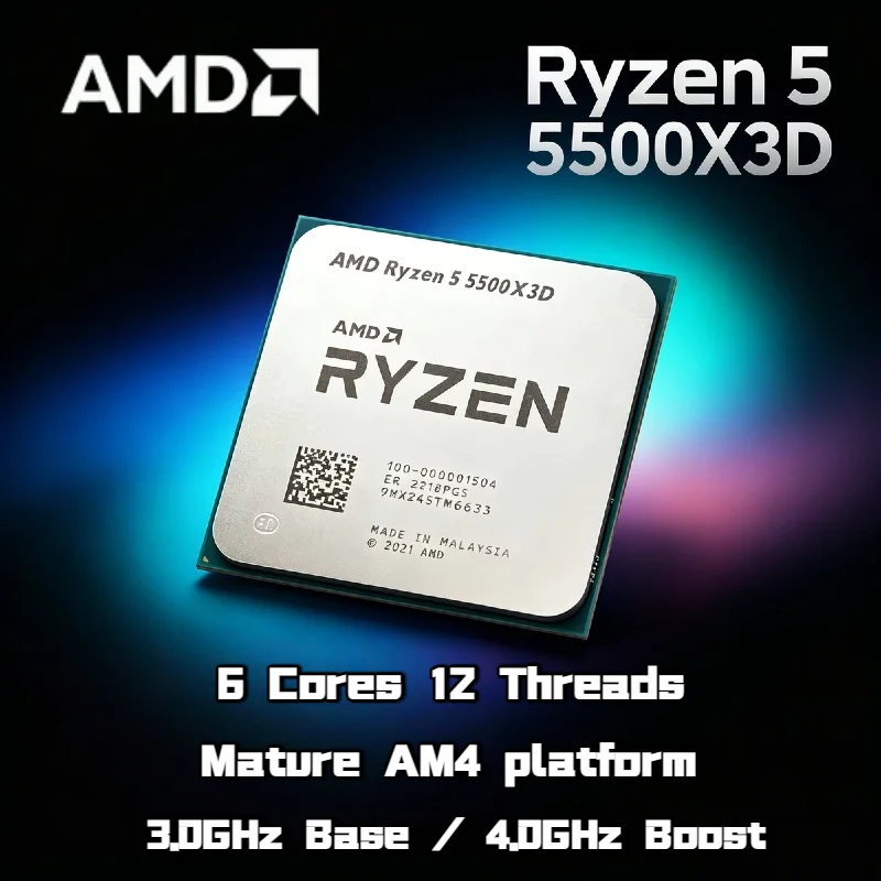 AMD Ryzen 5 5500X3D 3GHz 6 Core 12 Thread Socket AM4 Gaming Processor DDR4 L3 96M 105W 7NM R5 5500X3D Tray No Cooler
AMD Ryzen 5 5500X3D 3GHz 6 Core 12 Thread Socket AM4 Gaming Processor DDR4 L3 96M 105W 7NM R5 5500X3D Tray No Cooler