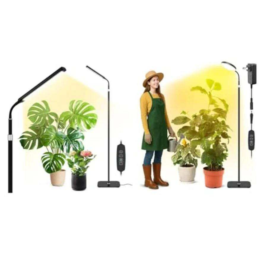 Grow Lights for Indoor Plants Full Spectrum with High Aluminum Stand 31.5-63in Height Adjustable Auto Timer Flexible Gooseneck
Grow Lights for Indoor Plants Full Spectrum with High Aluminum Stand 31.5-63in Height Adjustable Auto Timer Flexible Gooseneck