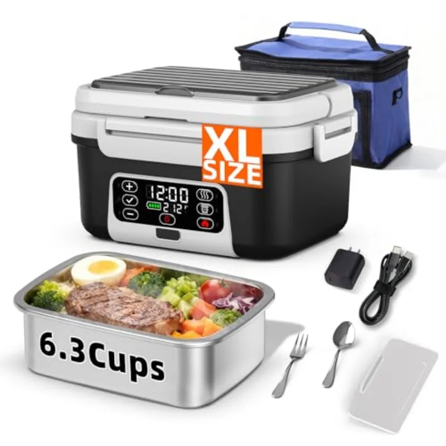 XL 6.3-Cups Cordless Electric Heated Lunch Box for Adults 20000mAh Rechargeable Battery Powered Smart Self Heating Lunchbox for
XL 6.3-Cups Cordless Electric Heated Lunch Box for Adults 20000mAh Rechargeable Battery Powered Smart Self Heating Lunchbox for