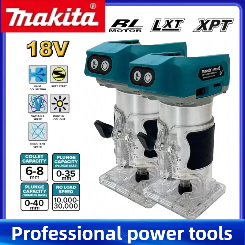 Makita DRT50 Brushless Cordless Trimmer 18V LXT Rechargeable Power Tool for Milling Slotting and Edge Trimming Process
Makita DRT50 Brushless Cordless Trimmer 18V LXT Rechargeable Power Tool for Milling Slotting and Edge Trimming Process
