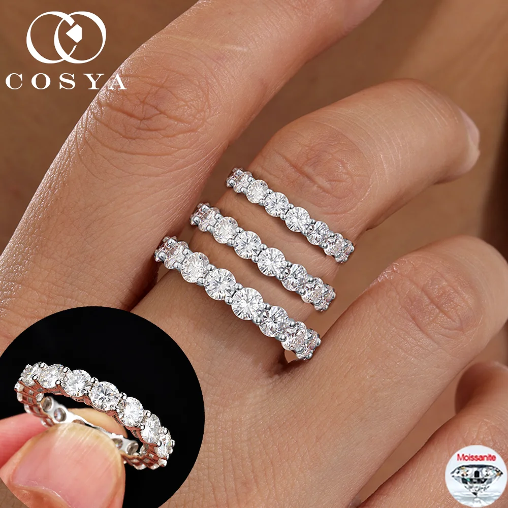 Кольцо COSYA с настоящими муассанитами 2/3/5 мм, серебро 925 пробы, высочайшее качество, сертифицировано, для женщин, обручальное кольцо, ювелирное изделие, подарок
Кольцо COSYA с настоящими муассанитами 2/3/5 мм, серебро 925 пробы, высочайшее качество, сертифицировано, для женщин, обручальное кольцо, ювелирное изделие, подарок