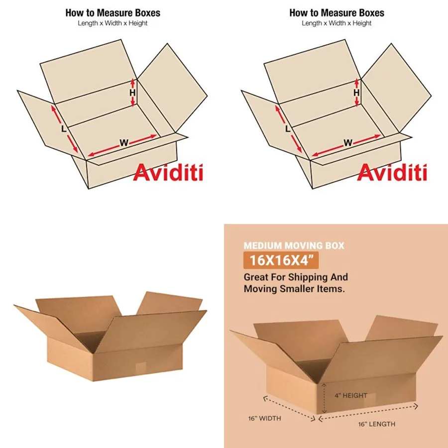 Shipping Boxes Flat 16"L x 16"W x 4"H 25-Pack - Corrugated Cardboard Box for Moving, Mailing, Packing, Packaging and Storage
Shipping Boxes Flat 16"L x 16"W x 4"H 25-Pack - Corrugated Cardboard Box for Moving, Mailing, Packing, Packaging and Storage