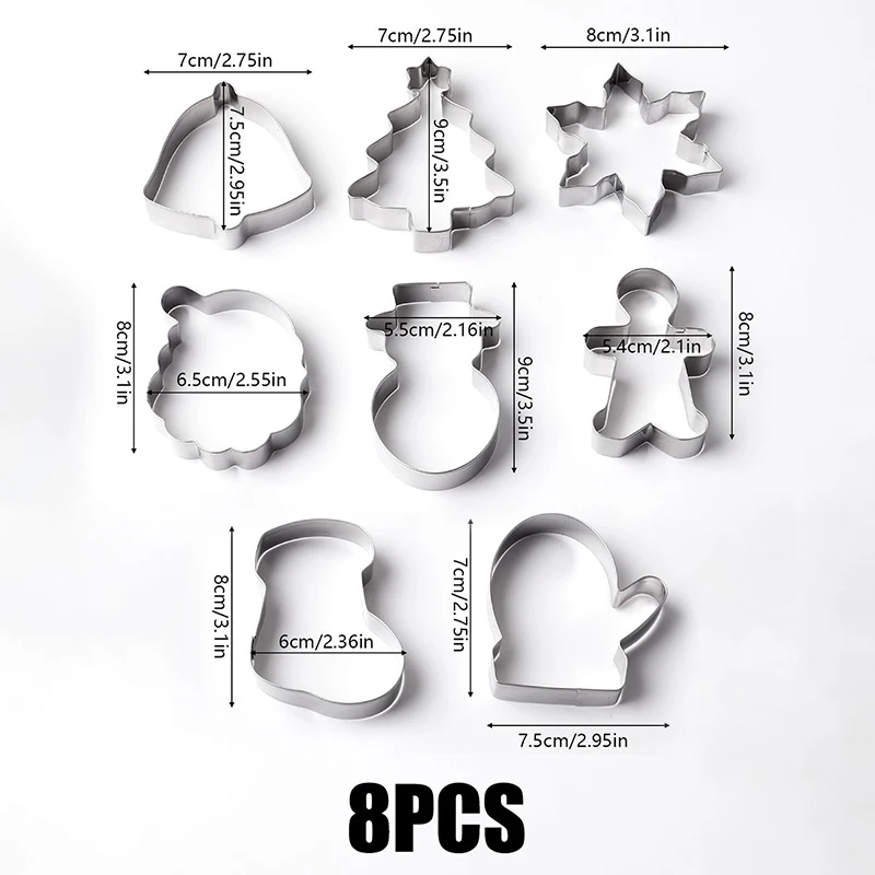 Christmas Diy Cookie Mold Stainless Steel Metal Cutter With Gingerbread Men Christmas Tree Snowflake Santa Face Stocking Mitten
Christmas Diy Cookie Mold Stainless Steel Metal Cutter With Gingerbread Men Christmas Tree Snowflake Santa Face Stocking Mitten