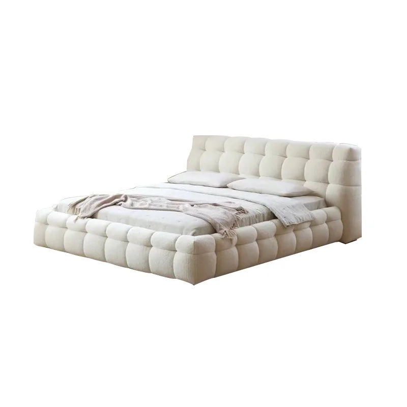 Cream wabi wind marshmallow fabric bed modern simple master bedroom 1.8m light French bedroom lamb wool double
Cream wabi wind marshmallow fabric bed modern simple master bedroom 1.8m light French bedroom lamb wool double