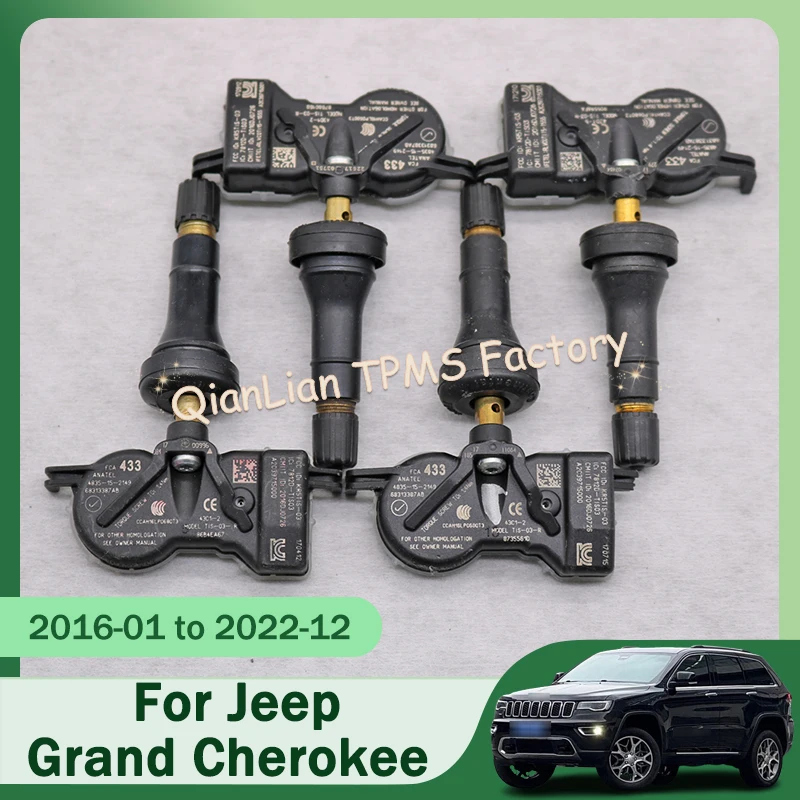 4pcs 68313387AB Tire Pressure Monitoring System For Jeep Grand Cherokee Compass Renegade 433MHz TPMS Tire Sensor
4pcs 68313387AB Tire Pressure Monitoring System For Jeep Grand Cherokee Compass Renegade 433MHz TPMS Tire Sensor