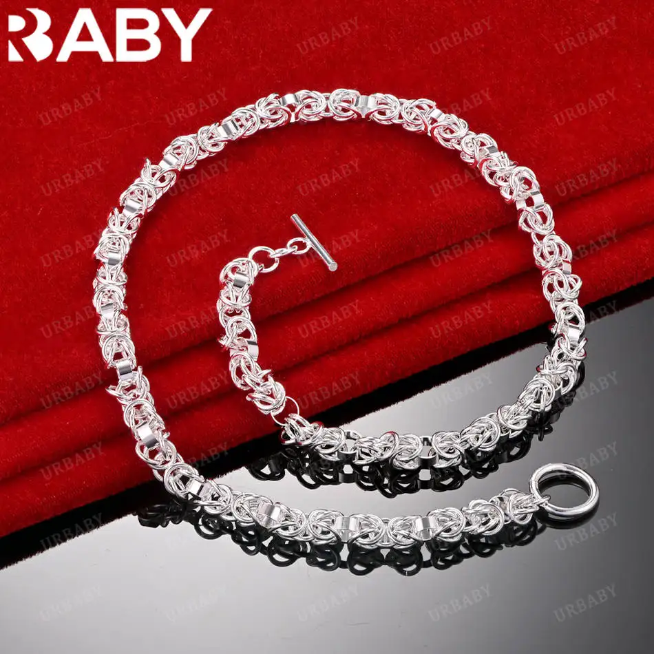 URBABY 925 Sterling Silver 45cm Geometric Necklace For Women Man Charm Trend Birthday Gifts Fashion Party 
URBABY 925 Sterling Silver 45cm Geometric Necklace For Women Man Charm Trend Birthday Gifts Fashion Party