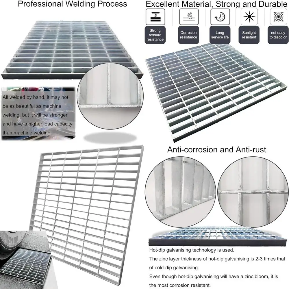 24x24 Inch Heavy-Duty Galvanized Steel Driveway Drain Grate, Outdoor Trench Cover, Silver Square Sewer Guard
24x24 Inch Heavy-Duty Galvanized Steel Driveway Drain Grate, Outdoor Trench Cover, Silver Square Sewer Guard