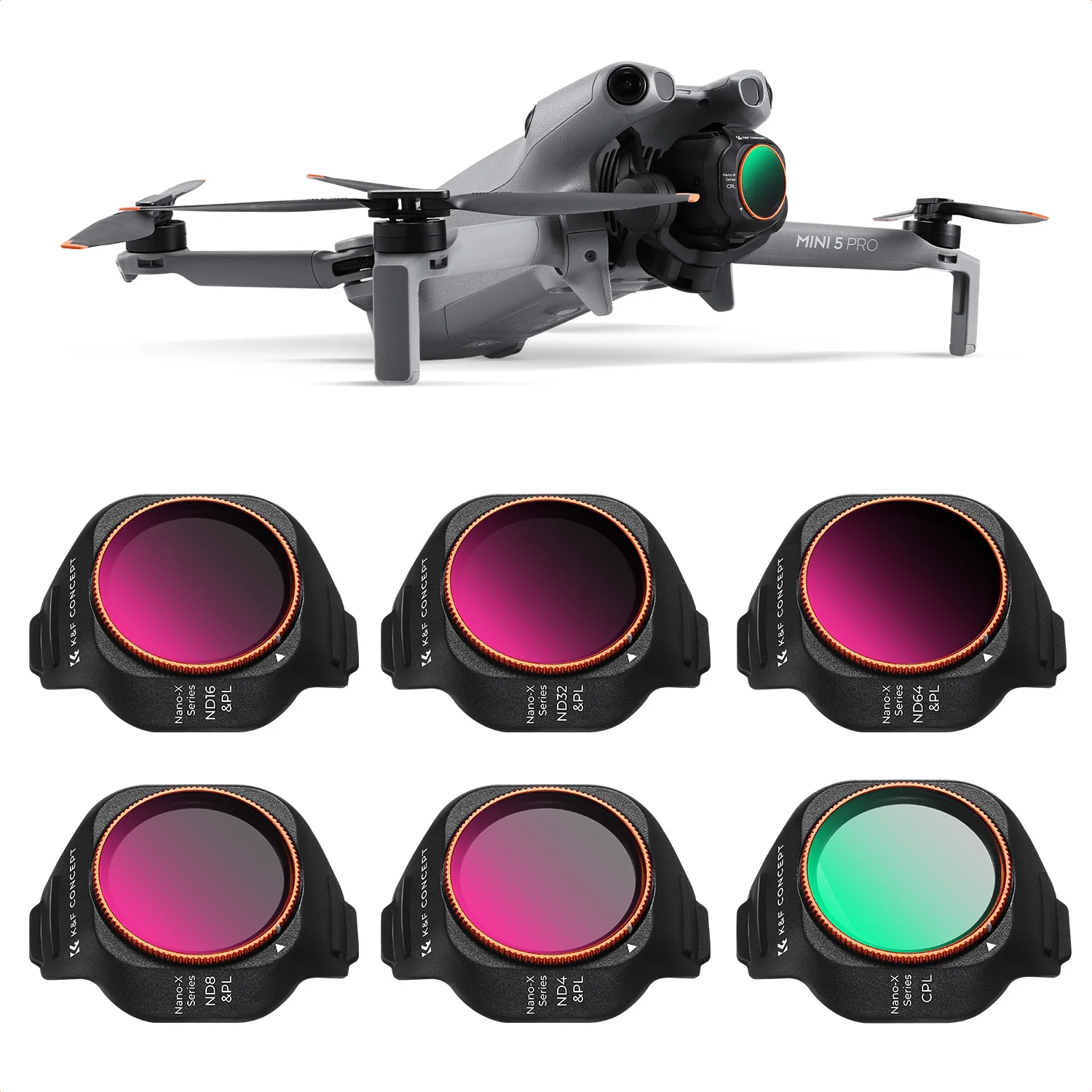 K&F CONCEPT ND/PL Filter Set for DJI Mini 5 Pro 6 Pack CPL ND4&PL ND8&PL ND16&PL ND32&PL ND64&PL Drone Lens Accessories
K&F CONCEPT ND/PL Filter Set for DJI Mini 5 Pro 6 Pack CPL ND4&PL ND8&PL ND16&PL ND32&PL ND64&PL Drone Lens Accessories