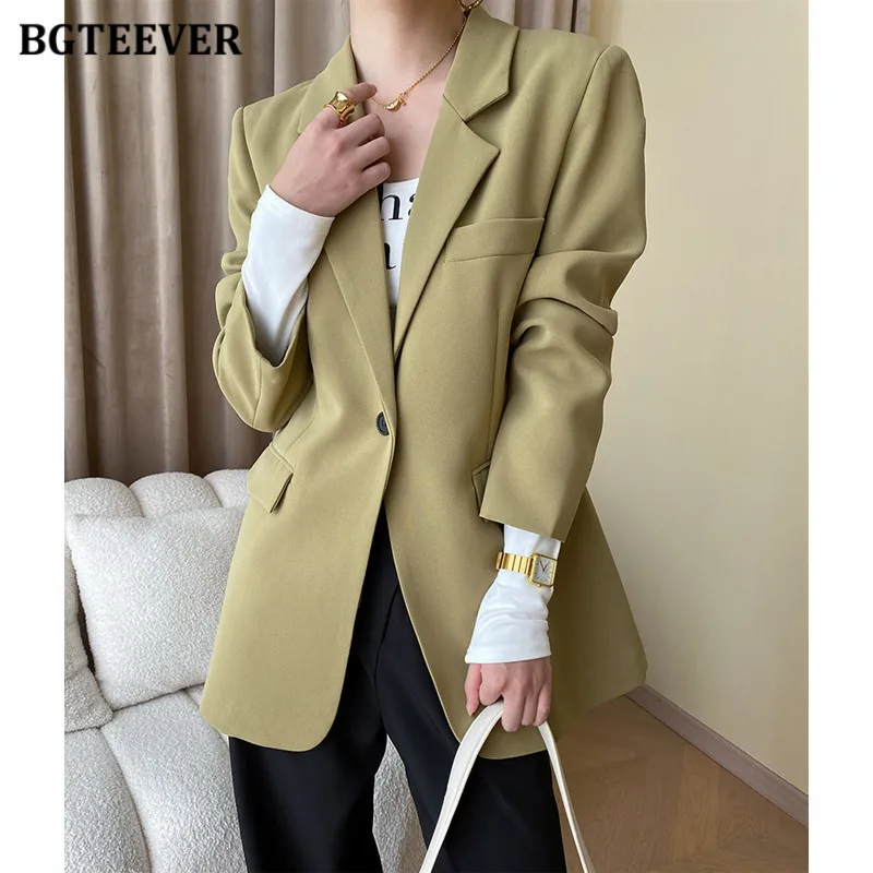 BGTEEVER Vintage Single Button Ladies Blazer Jackets Elegant Loose Full Sleeve Women Suit Coats Autumn Ladies Outwear Tops
BGTEEVER Vintage Single Button Ladies Blazer Jackets Elegant Loose Full Sleeve Women Suit Coats Autumn Ladies Outwear Tops
