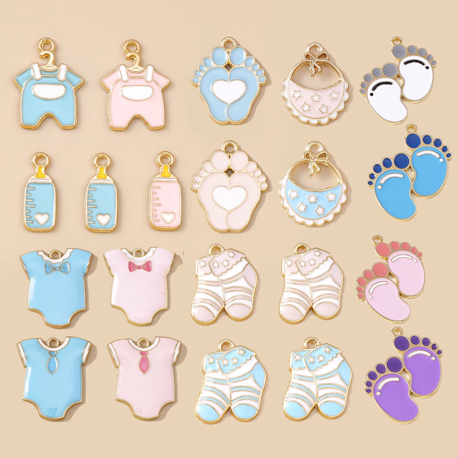 Leslie 10pcs Cute Baby Clothes Feeding Bottles Feet Socks Bib Charms Pendants for DIY Bracelet Necklace Jewelry Making Accessory
Leslie 10pcs Cute Baby Clothes Feeding Bottles Feet Socks Bib Charms Pendants for DIY Bracelet Necklace Jewelry Making Accessory
