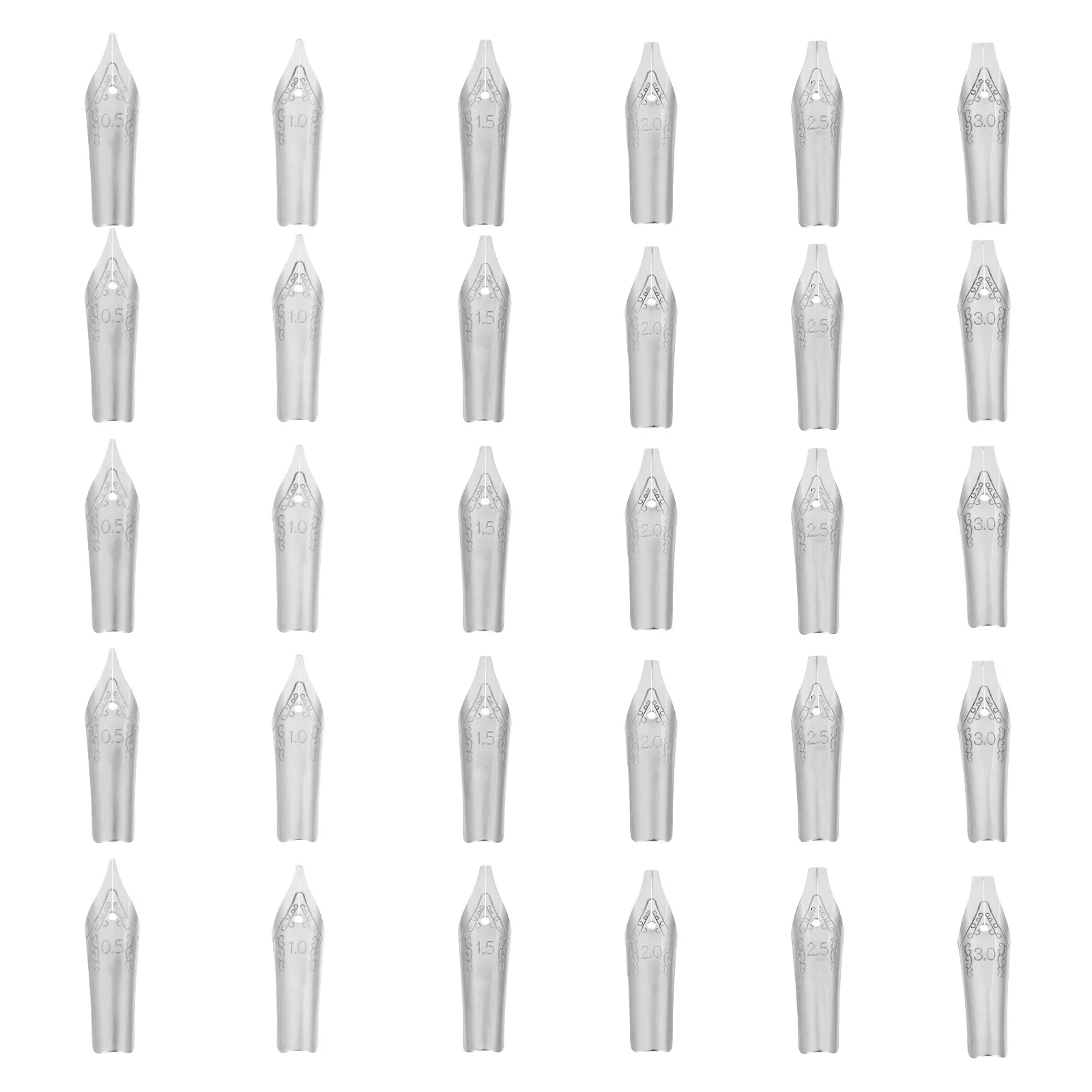 30Pcs Pen Nibs Backup Set Premium Quality Fountain Pen Replacement Calligraphy Nibs Assorted Sizes for Writing Drawing Art
30Pcs Pen Nibs Backup Set Premium Quality Fountain Pen Replacement Calligraphy Nibs Assorted Sizes for Writing Drawing Art