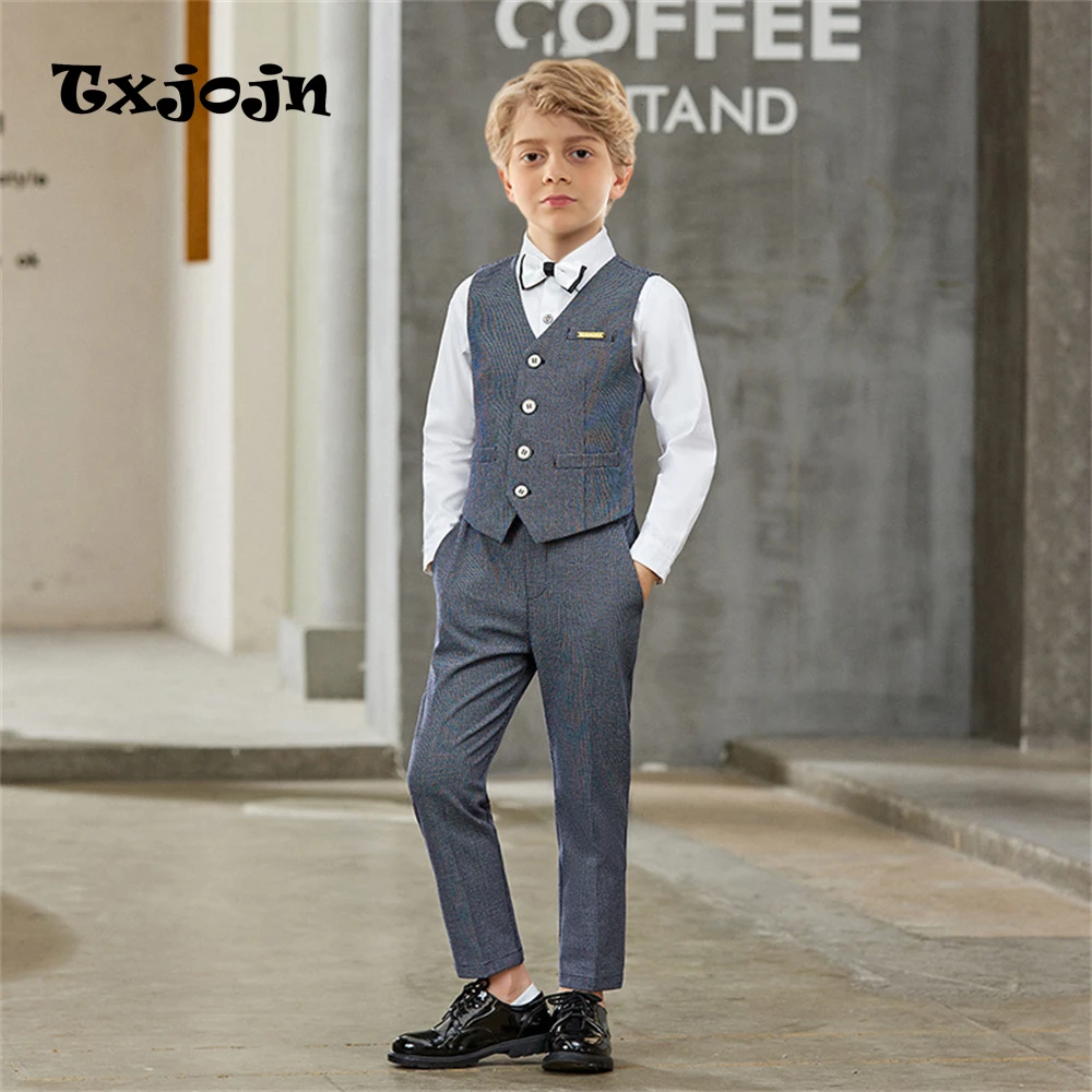 Txjojn Boys Formal Vestcoat Pants Set Solid Single Breasted Vest Trousers Bow-tie 90-170cm Wedding Guest Dresswear Children
Txjojn Boys Formal Vestcoat Pants Set Solid Single Breasted Vest Trousers Bow-tie 90-170cm Wedding Guest Dresswear Children