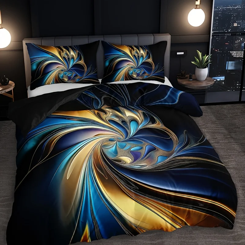 Marble Pattern Line Vortex Print Quilt Cover Set 1 Quilt Cover+2 Pillowcases High-definition Printing for Home and Dormitory
Marble Pattern Line Vortex Print Quilt Cover Set 1 Quilt Cover+2 Pillowcases High-definition Printing for Home and Dormitory