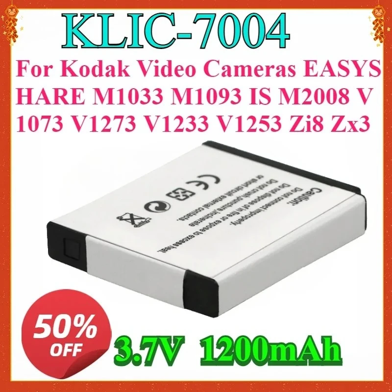 For Kodak Video Cameras EASYSHARE M1033 M1093 IS M2008 V1073 V1273 V1233 V1253 Zi8 Zx3 New K7004 KLIC-7004 Digital Battery
For Kodak Video Cameras EASYSHARE M1033 M1093 IS M2008 V1073 V1273 V1233 V1253 Zi8 Zx3 New K7004 KLIC-7004 Digital Battery