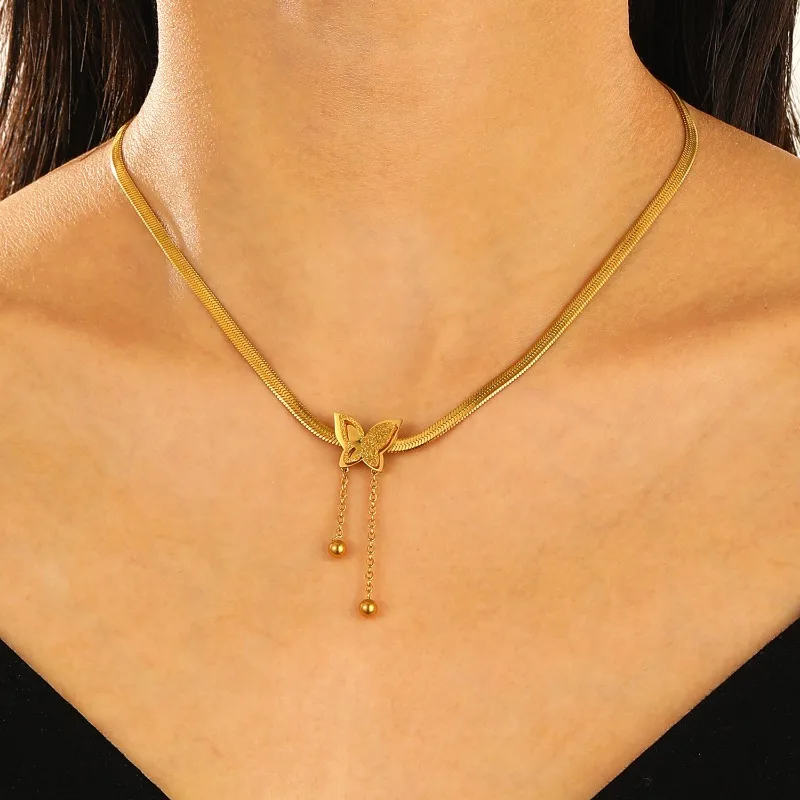 Vintage Butterfly Necklace Women Golden Stainless Steel Blade Snake Chains Aesthetic Charms Choker Women Jewelry Gift To Mujer
Vintage Butterfly Necklace Women Golden Stainless Steel Blade Snake Chains Aesthetic Charms Choker Women Jewelry Gift To Mujer