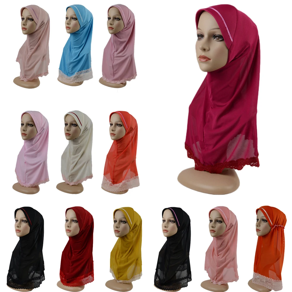 Muslim Girls Kids Hijab Islamic Scarf Shawls Soft Stretch for 6 To 12 Years Old Girls Lace Amira Hijabs Headscarf Ramadan Niqab
Muslim Girls Kids Hijab Islamic Scarf Shawls Soft Stretch for 6 To 12 Years Old Girls Lace Amira Hijabs Headscarf Ramadan Niqab